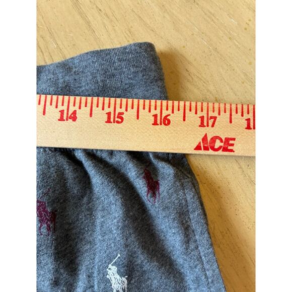 Polo Ralph Lauren Mens Med 100% Cotton Gray Sleep Shorts AOP Pony Logo MSRP $50 - Picture 5 of 11